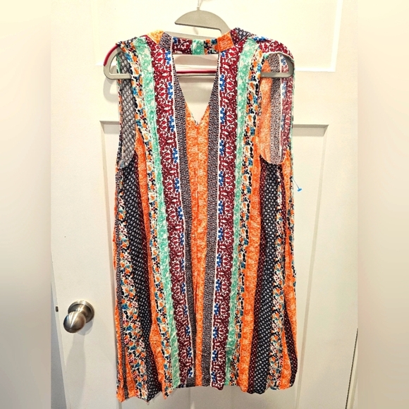 Umgee Tops - Umgee USA Boho Multicolor Patchwork Sleeveless Tunic Dress Size S